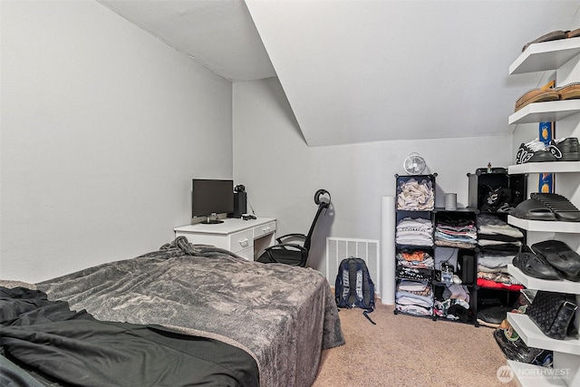 7608 145th Avenue Ct E, Sumner, WA 98390 - bedroom featuring light carpet and lofted ceiling