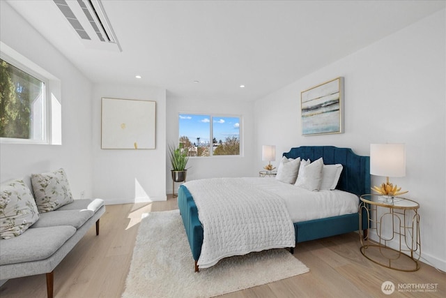 6032 42nd Ave SW Unit C, Seattle, WA 98136 - bedroom with light wood-style flooring, recessed lighting, and baseboards