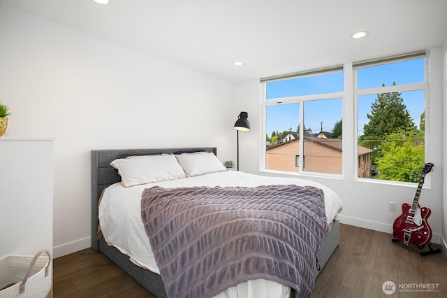 1055 S Cloverdale, Seattle, WA 98108 - bedroom with wood finished floors, multiple windows, baseboards, and recessed lighting