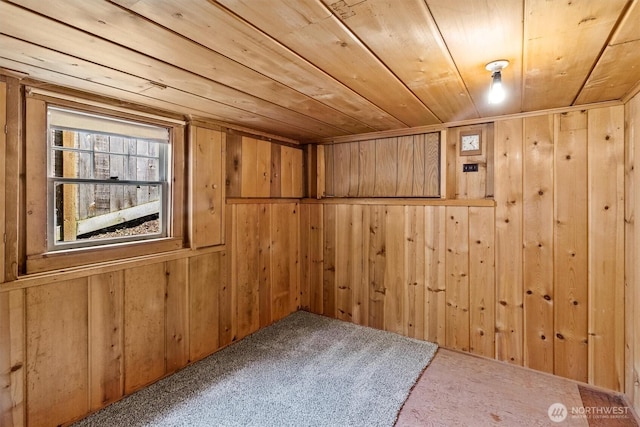 243 N Garden St, Bellingham, WA 98225 - carpeted spare room with wooden walls and wooden ceiling