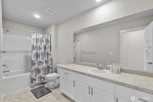 3808 181st St E, Tacoma, WA 98446 - full bathroom with toilet, vanity, and shower / tub combo with curtain