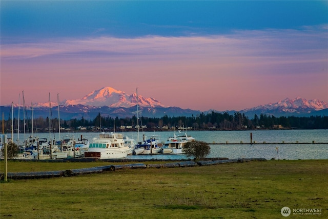9540 Semiahmoo Pkwy Unit E14, Blaine, WA 98230 - water view with mountains and a boat dock