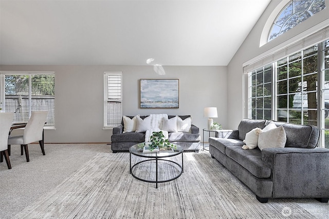 30515 127th Pl SE, Auburn, WA 98092 - carpeted living area with vaulted ceiling and baseboards
