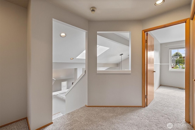 30515 127th Pl SE, Auburn, WA 98092 - hall with carpet floors, recessed lighting, baseboards, and an upstairs landing