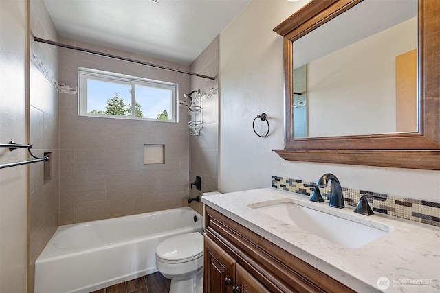30515 127th Pl SE, Auburn, WA 98092 - full bath featuring vanity, toilet, shower / washtub combination, and wood finished floors