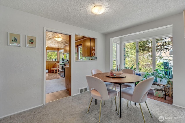 9024 29th St W, University Place, WA 98466 - carpeted dining area featuring baseboards and a textured ceiling