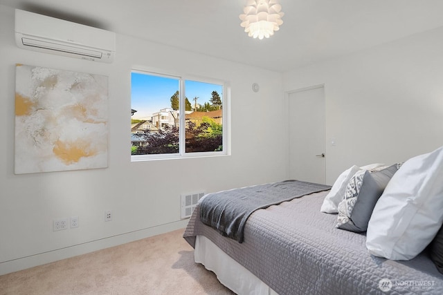 2222 Broadway E, Seattle, WA 98102 - bedroom with an AC wall unit and carpet floors