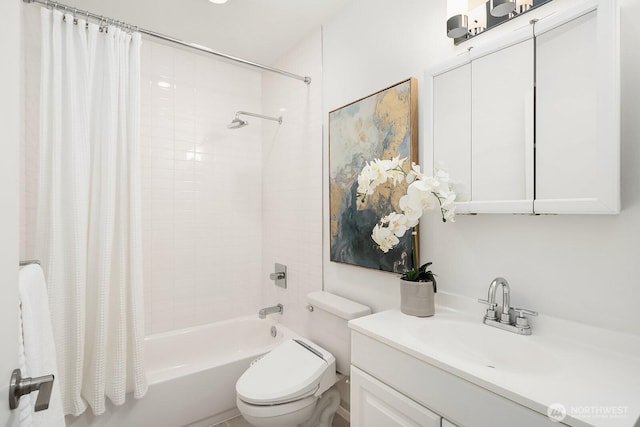 2222 Broadway E, Seattle, WA 98102 - bathroom with vanity, shower / bath combination with curtain, and toilet
