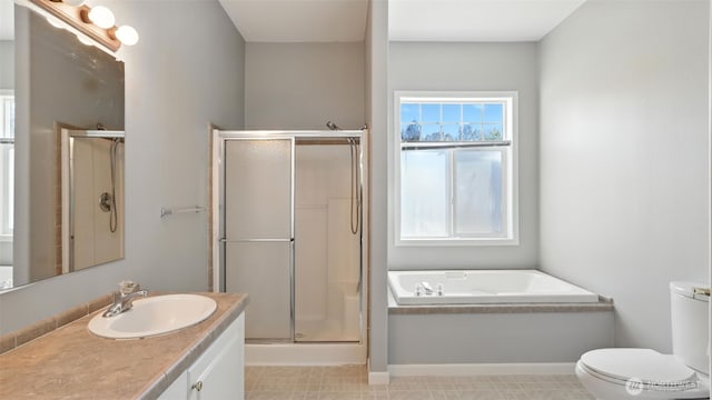 6614 241st Ave E Unit 38, Buckley, WA 98321 - bathroom with vanity, a stall shower, and a garden tub