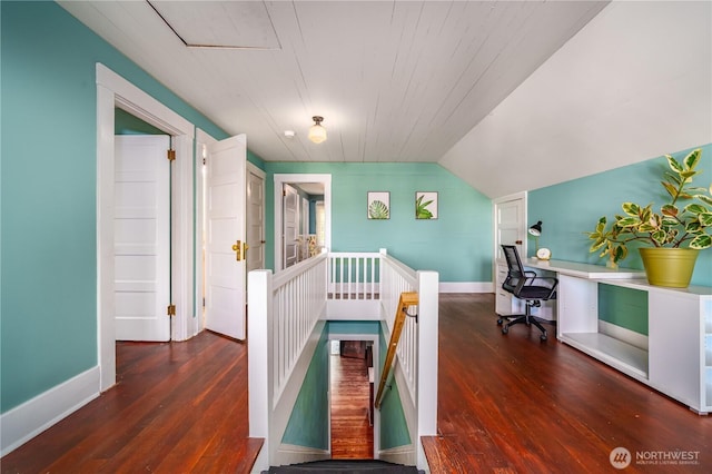 9316 7th Ave S, Seattle, WA 98108 - bedroom featuring hardwood / wood-style floors, baseboards, an office area, and attic access