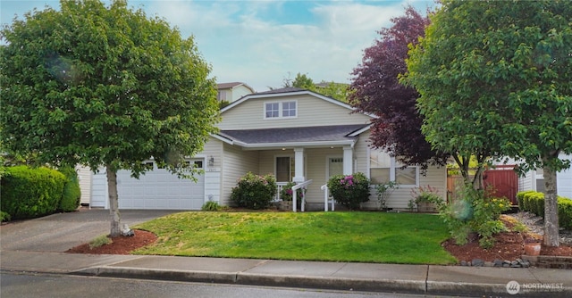 2820 V Ct SE, Auburn, WA 98002 - view of front of property with asphalt driveway, a porch, an attached garage, and roof with shingles