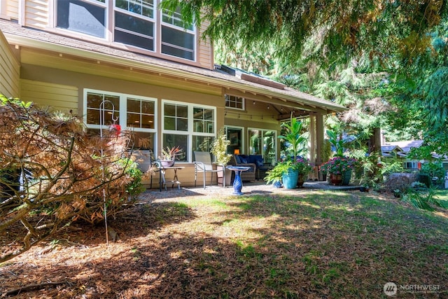 9042 Gleneagle Dr, Blaine, WA 98230 - rear view of property with a patio area and a shingled roof