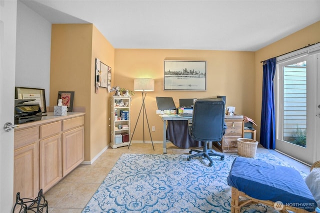 9042 Gleneagle Dr, Blaine, WA 98230 - home office featuring light tile patterned floors and baseboards