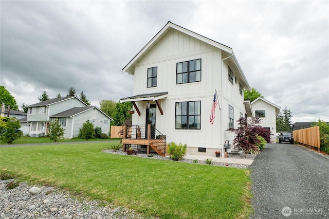 515 Mitchell St, Sumas, WA 98295 - modern inspired farmhouse with board and batten siding, asphalt driveway, and crawl space