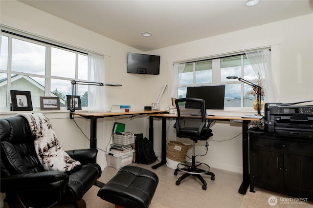 515 Mitchell St, Sumas, WA 98295 - office space with light carpet, healthy amount of natural light, baseboards, and recessed lighting