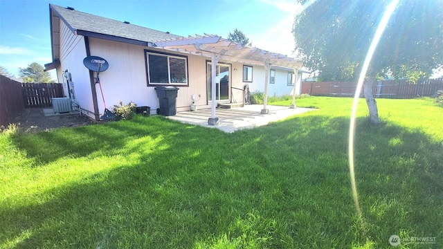 390 4th Ave SE, Ephrata, WA 98823 - back of house with a pergola, a patio, and central AC unit