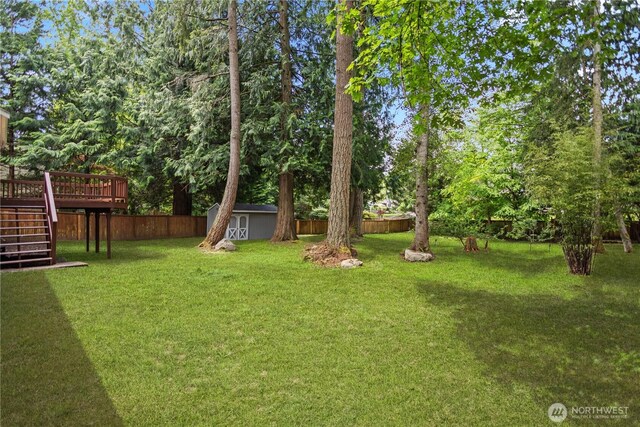 2021 224th Pl NE, Sammamish, WA 98074 - view of yard with stairway and a wooden deck