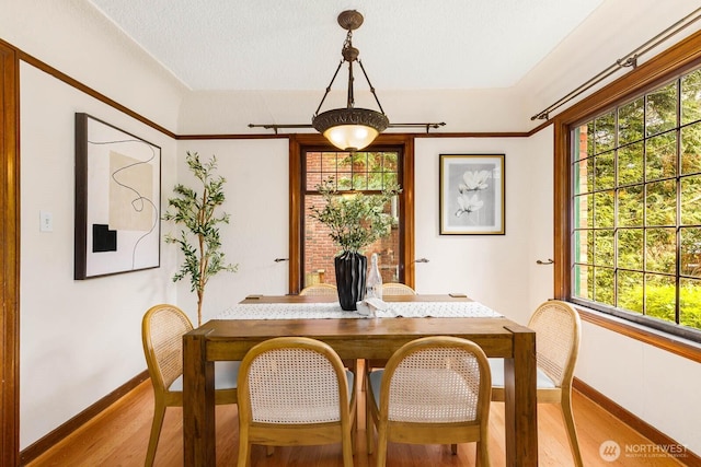 1214 NE 98th St, Seattle, WA 98115 - dining area with baseboards, light wood-style flooring, and healthy amount of natural light