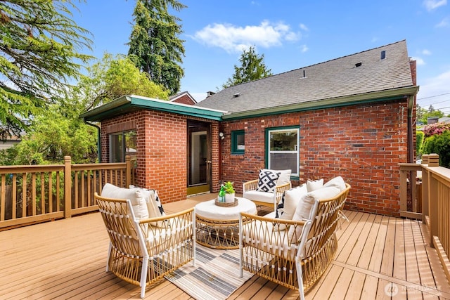 1214 NE 98th St, Seattle, WA 98115 - wooden deck featuring an outdoor hangout area