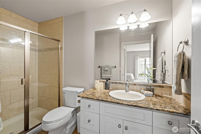 1310 Old Fairhaven Pkwy Unit 102, Bellingham, WA 98225 - bathroom featuring vanity, toilet, and a shower stall