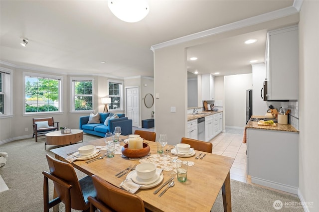 1310 Old Fairhaven Pkwy Unit 102, Bellingham, WA 98225 - dining area featuring crown molding, recessed lighting, and baseboards