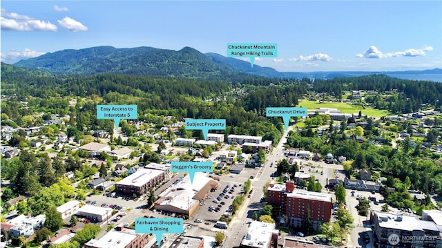1310 Old Fairhaven Pkwy Unit 102, Bellingham, WA 98225 - aerial view of a mountain backdrop and a heavily wooded area