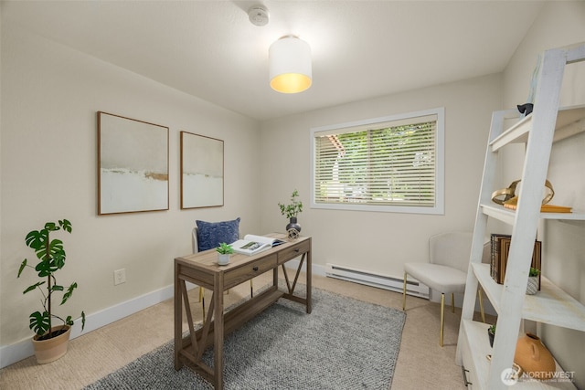 11058 NE 33rd Pl Unit B9, Bellevue, WA 98004 - office space with a baseboard heating unit, carpet floors, and baseboards