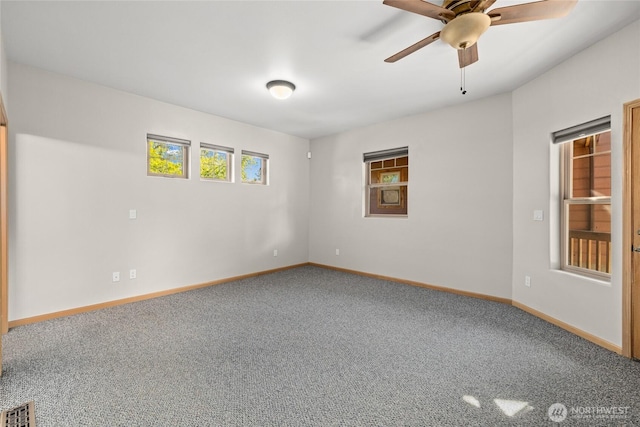 706 S A St, Roslyn, WA 98941 - carpeted spare room featuring baseboards and ceiling fan