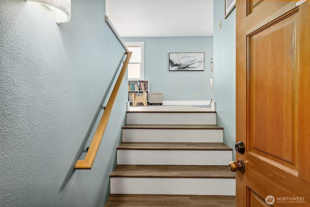 490 Madison Ave N Unit 202, Bainbridge Island, WA 98110 - stairs featuring wood finished floors