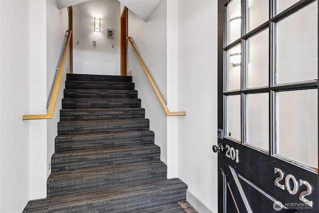 490 Madison Ave N Unit 202, Bainbridge Island, WA 98110 - staircase with carpet flooring