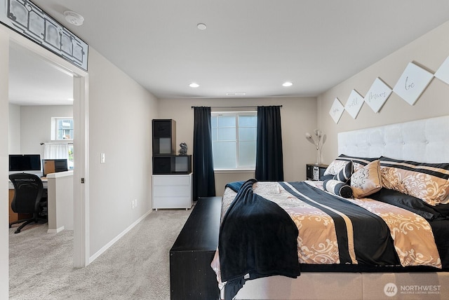 2225 Seringa Ave, Bremerton, WA 98310 - bedroom with carpet floors, an office area, baseboards, and recessed lighting