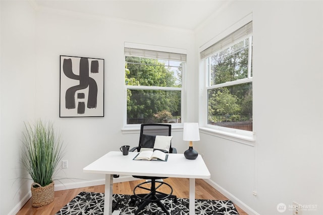 1700 235th Pl SW, Bothell, WA 98021 - office with baseboards, wood finished floors, and crown molding