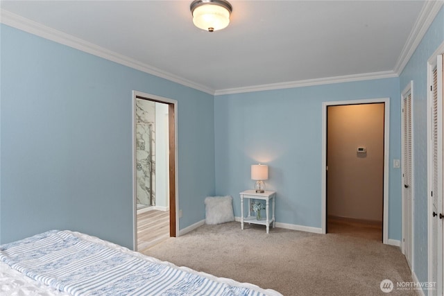 16801 Lakeside Dr S, Spanaway, WA 98387 - carpeted bedroom with crown molding and baseboards