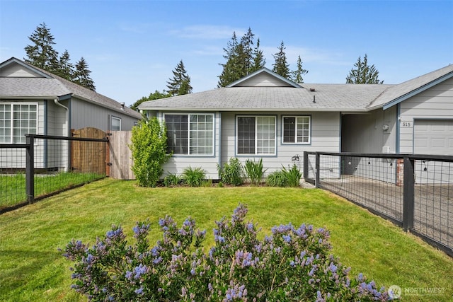 515 Forest Park St, Port Orchard, WA 98366 - ranch-style home with a gate, a garage, and roof with shingles