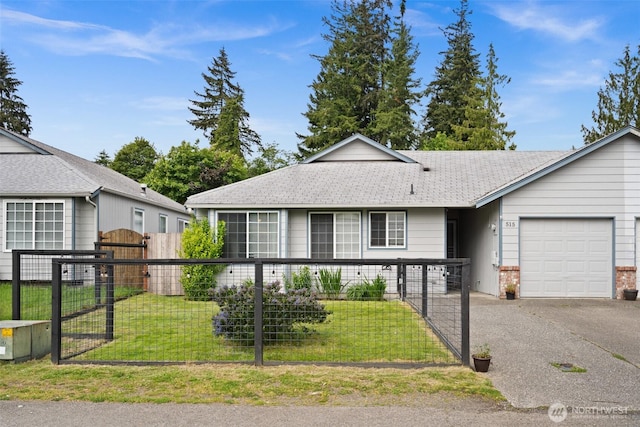 515 Forest Park St, Port Orchard, WA 98366 - single story home featuring an attached garage, a gate, driveway, and roof with shingles