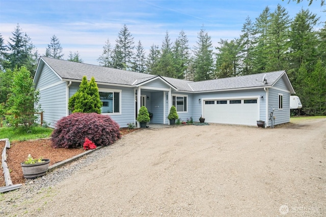 6623 NW Northridge Ln, Bremerton, WA 98312 - single story home with an attached garage, dirt driveway, and roof with shingles