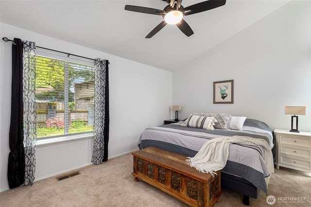 5371 Pineridge Dr NE, Bremerton, WA 98311 - bedroom featuring carpet flooring, lofted ceiling, ceiling fan, and baseboards