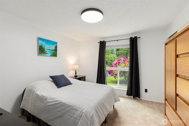 5371 Pineridge Dr NE, Bremerton, WA 98311 - bedroom with light colored carpet, a textured ceiling, and baseboards