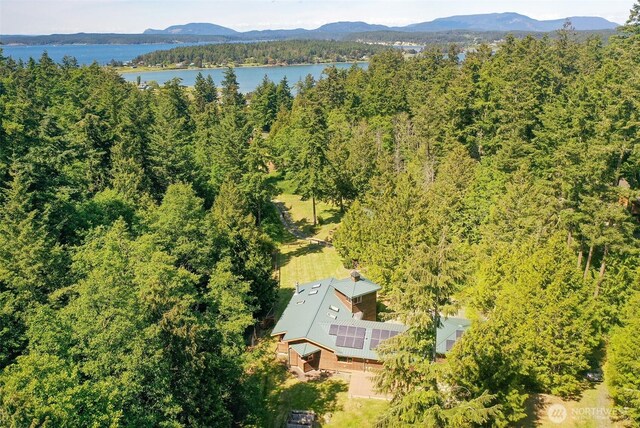 152 Richwood Ln, Lopez Island, WA 98261 - view of subject property featuring a forest and a water and mountain view