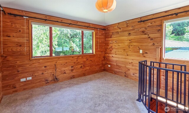 152 Richwood Ln, Lopez Island, WA 98261 - unfurnished bedroom with carpet and wooden walls