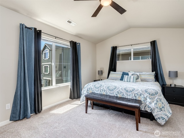2962 26th Ave, Forest Grove, OR 97116 - carpeted bedroom with lofted ceiling, ceiling fan, and baseboards