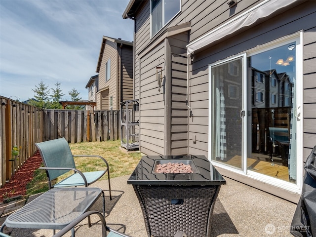 2962 26th Ave, Forest Grove, OR 97116 - fenced backyard featuring a patio area and a fire pit