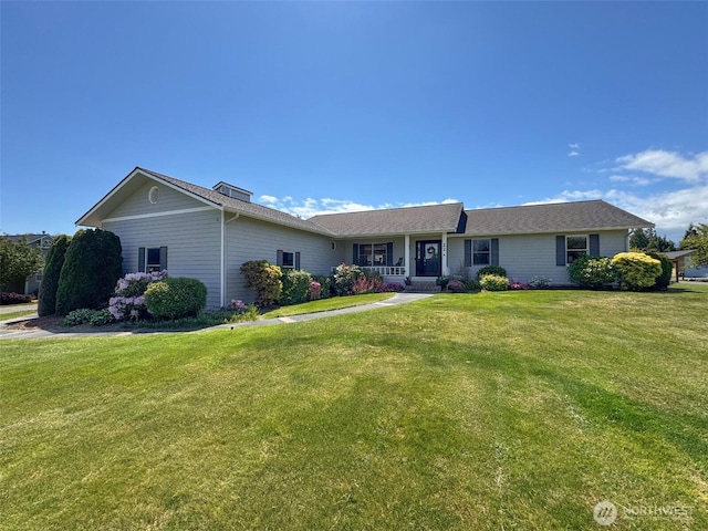 22 E Bedinger Rd, Sequim, WA 98382 - ranch-style house with a front lawn and a porch