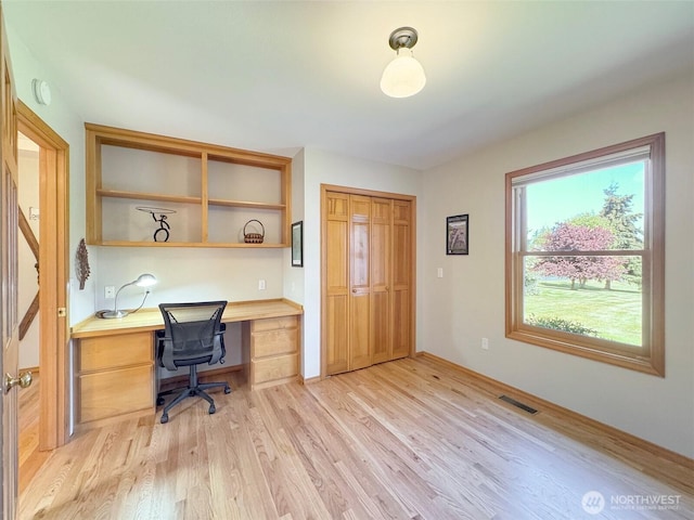 22 E Bedinger Rd, Sequim, WA 98382 - home office featuring built in desk and light wood finished floors
