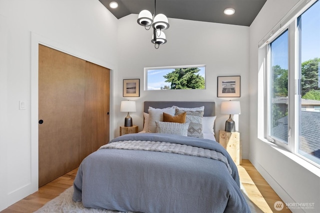 1134 32nd Ave E Unit B, Seattle, WA 98112 - bedroom featuring light wood finished floors, a closet, and recessed lighting