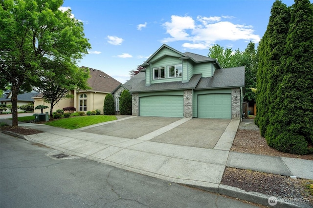 2804 177th, Vancouver, WA 98682 - traditional home with concrete driveway, a shingled roof, brick siding, and a garage