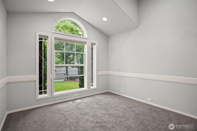 2804 177th, Vancouver, WA 98682 - carpeted spare room with lofted ceiling, baseboards, and recessed lighting