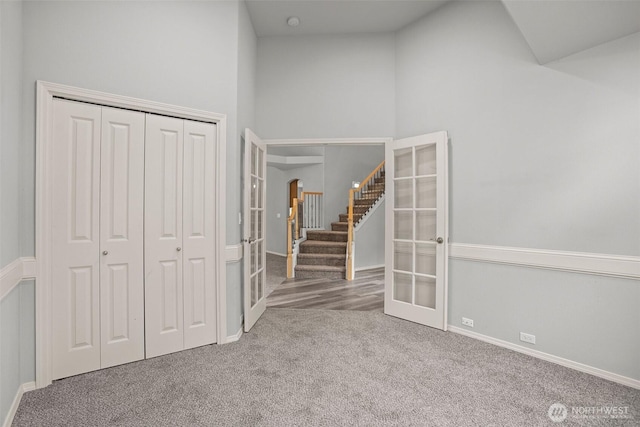 2804 177th, Vancouver, WA 98682 - unfurnished bedroom featuring french doors, carpet flooring, baseboards, and a closet