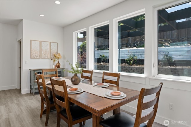 1425 Appleridge St, Wenatchee, WA 98801 - dining space featuring light wood finished floors, recessed lighting, and baseboards