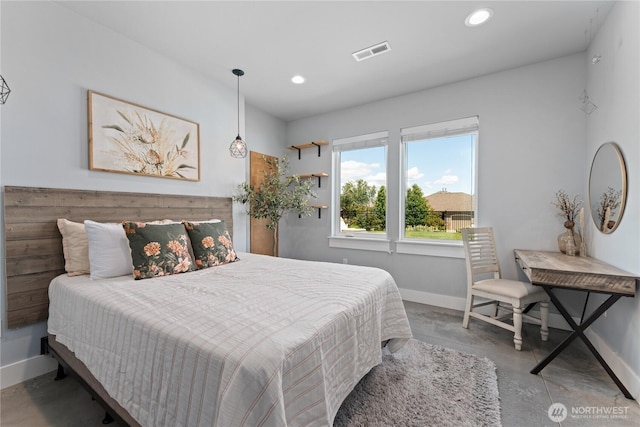 1425 Appleridge St, Wenatchee, WA 98801 - bedroom featuring finished concrete floors, baseboards, and recessed lighting
